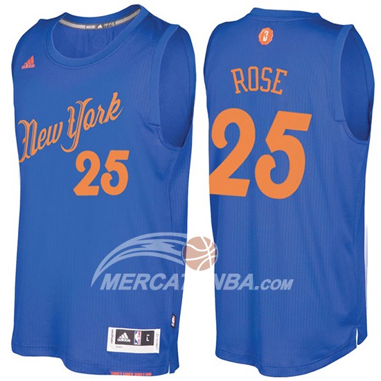 Maglia NBA Christmas 2016 Derrick Rose New York Knicks Blu